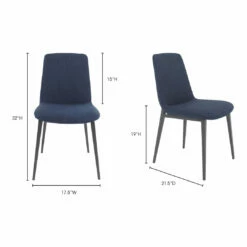 Moe's Home Collection Chairs Kito Dining Chair Blue-m2