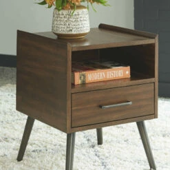 Ashley Furniture Calmoni - Brown - Square End Table
