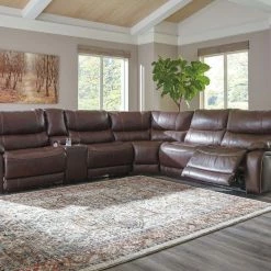 Signature Design By Ashley® Muirfield - Left Arm Facing Double Reclining Power Console Loveseat, Wedge, Power Reclining Right Arm Facing Loveseat With Headrest Sectional