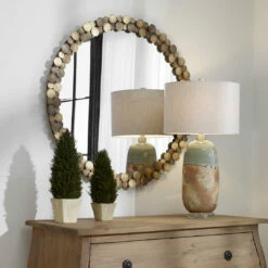 Brand new ✔️ Uttermost Dinar Round Aged Gold Mirror ⭐ 10 Uttermost Dinar Round Aged Gold Mirror