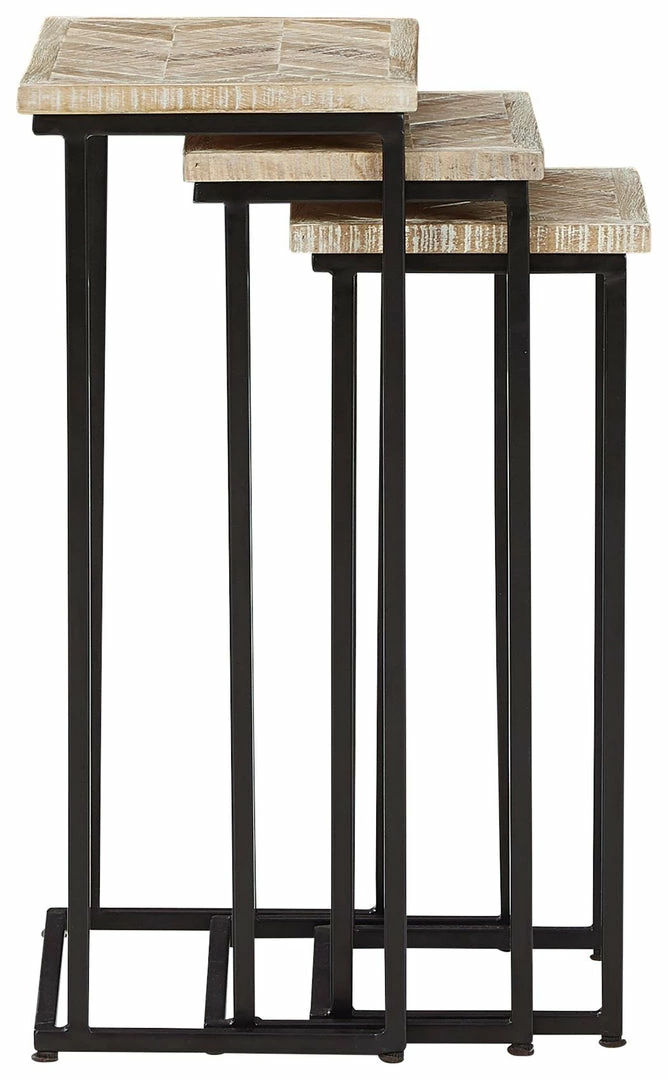 Outlet ✔️ Ashley Furniture Tables Cainthorne - Distressed White/black - Accent Table (3/cn) 🎁 12 Ashley Furniture Tables Cainthorne - Distressed White/black - Accent Table (3/cn)