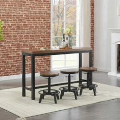 Ashley Furniture Dining Room Sets Quinidad - Black/brown - Rect Drm Counter Tbl Set(4/cn)