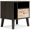 Cheap 😍 Ashley Furniture Nightstands Piperton - Brown / Black - One Drawer Night Stand 🌟 2 Ashley Furniture Nightstands Piperton - Brown / Black - One Drawer Night Stand