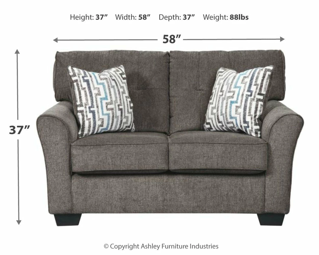 Flash Sale 🎉 Ashley Furniture Loveseats Alsen - Granite - Loveseat ❤️ 9 Ashley Furniture Loveseats Alsen - Granite - Loveseat