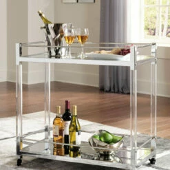 Signature Design By Ashley® Chaseton - Clear/silver Finish - Bar Cart Bars & Bar Carts