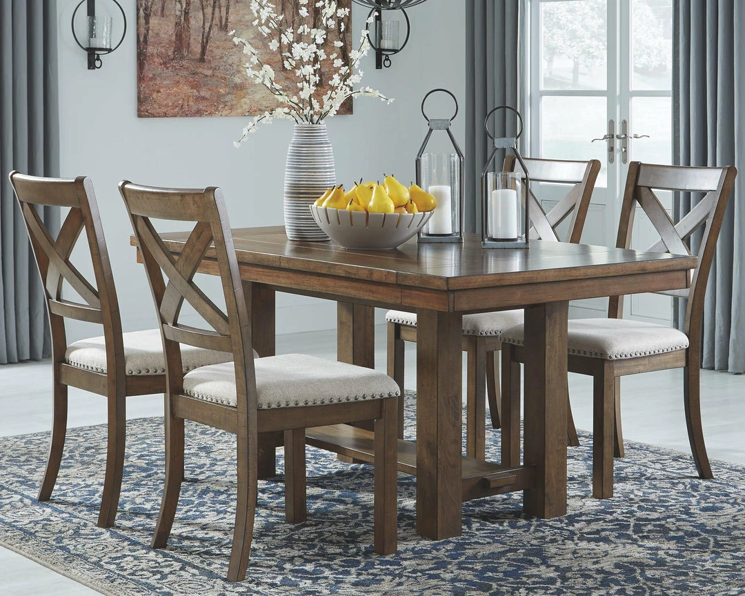 Brand new 💯 Ashley Furniture Tables Moriville - Grayish Brown - Rect Dining Room Ext Table ⌛ 4 Ashley Furniture Tables Moriville - Grayish Brown - Rect Dining Room Ext Table