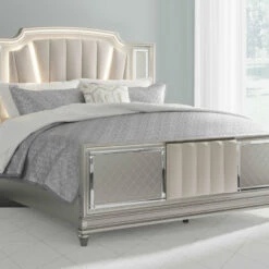 Signature Design By Ashley® Beds Chevanna - Platinum - King Upholstered Panel Bed
