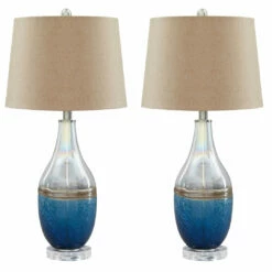 Ashley Furniture Johanna - Superior Qulity Clear - Glass Table Lamp (2/CN)