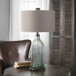 Accessories Uttermost Massana Gray Glass Table Lamp
