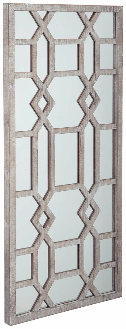 New 😉 Ashley Furniture Accessories Leora - Antique Gray - Accent Mirror 🧨 3 Ashley Furniture Accessories Leora - Antique Gray - Accent Mirror