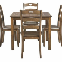 Ashley Furniture Hazelteen - Medium Brown - Square Drm Table Set (5/cn)