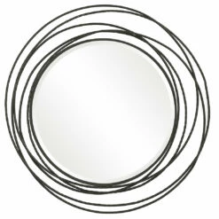 Accessories Uttermost Whirlwind Black Round Mirror