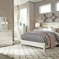 Signature Design By Ashley® Bedroom Sets Dreamur - Pearl Stipple - Dresser, Mirror, Panel Bed