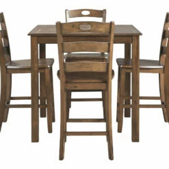 Ashley Furniture Hazelteen - Medium Brown - Square Counter Tbl Set (5/cn)