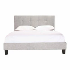 Moe's Home Collection Beds Eliza Queen Bed Light Grey Fabric