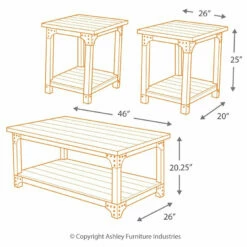 Ashley Furniture Murphy - Medium Brown - Occasional Table Set (3/cn)