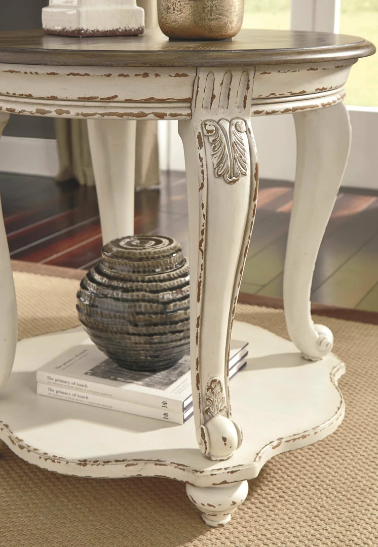 Best Pirce ๐ Ashley Furniture Realyn - White/brown - Round End Table Tables ๐คฉ 8 Ashley Furniture Realyn - White/brown - Round End Table Tables