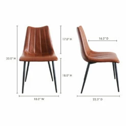 Moe's Home Collection Alibi Dining Chair Brown-m2 Chairs