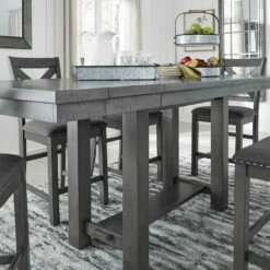 Ashley Furniture Myshanna - Dark Gray - Rect Drm Counter Ext Table Tables