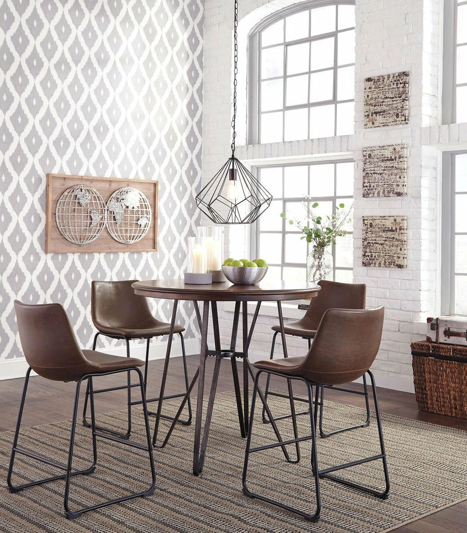 Top 10 😀 Signature Design By Ashley® Centiar - Dark Brown - 5 Pc. - Round Counter Table, 4 Upholstered Barstools ✔️ 3 Signature Design By Ashley® Centiar - Dark Brown - 5 Pc. - Round Counter Table, 4 Upholstered Barstools