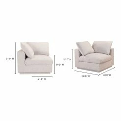 Moe's Home Collection Justin Corner Taupe