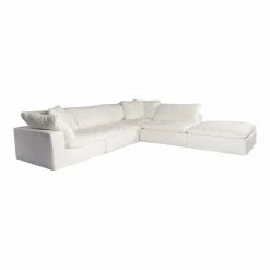 Moe's Home Collection Clay Dream Modular Sectional Livesmart Fabric White