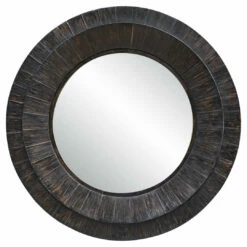 Accessories Uttermost Corral Round Wood Mirror