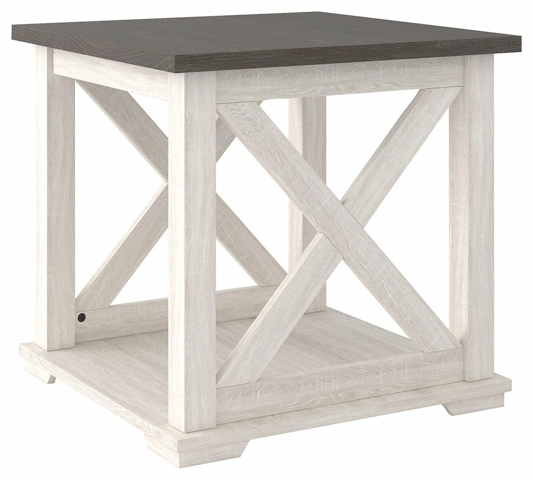 Brand new 😍 Ashley Furniture Dorrinson - White / Black / Gray - Square End Table Tables 🔥 4 Ashley Furniture Dorrinson - White / Black / Gray - Square End Table Tables