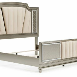 Outlet ⌛ Signature Design By Ashley® Chevanna - Platinum - 5 Pc. - 👗 Dresser, Mirror, King Upholstered Panel Bed 🔥 11 Signature Design By Ashley® Chevanna - Platinum - 5 Pc. - Dresser, Mirror, King Upholstered Panel Bed