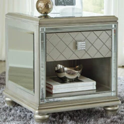 Ashley Furniture Chevanna - Platinum - Rectangular End Table