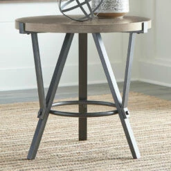 Ashley Furniture Zontini - Light Brown - Round End Table Tables