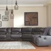 Signature Design By Ashley® Mccaskill - Gray - Power Reclining 3 Pc Sectional Reclining Furniture
