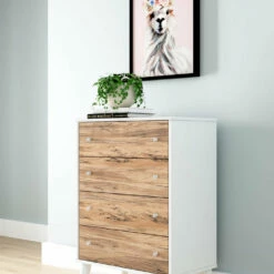 Hot Sale ❤️ Ashley Furniture Piperton - Brown / White - Four Drawer Chest 🎉 12 Ashley Furniture Piperton - Brown / White - Four Drawer Chest