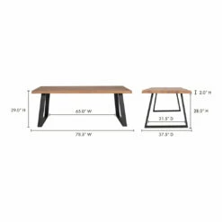 Moe's Home Collection Mila Live Edge Rectangular Dining Table