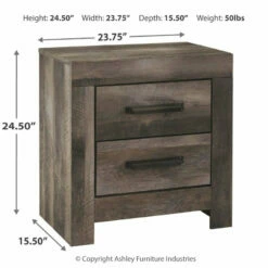 Signature Design By Ashley® Wynnlow - Gray - Two Drawer Night Stand Nightstands