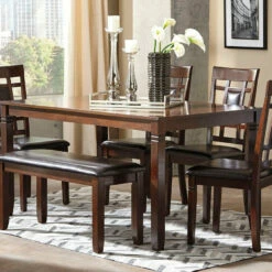 Ashley Furniture Bennox - Brown - Dining Room Table Set (6/cn)