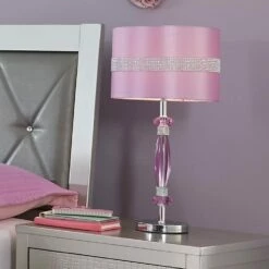 Ashley Furniture Nyssa - Purple - Metal Table Lamp (1/cn) Accessories