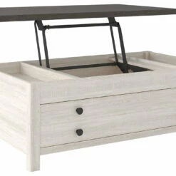 Ashley Furniture Dorrinson - White / Black / Gray - Lift Top Cocktail Table Tables