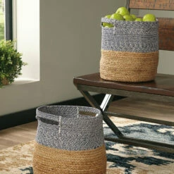 Ashley Furniture Parrish - Natural/blue - Basket Set (2/cn) Accessories