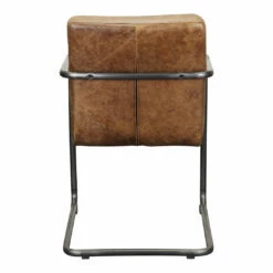 Moe's Home Collection Ansel Arm Chair Grazed Brown Leather-m2 Chairs