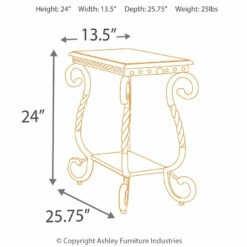 Ashley Furniture Rafferty - Dark Brown - Chair Side End Table Tables