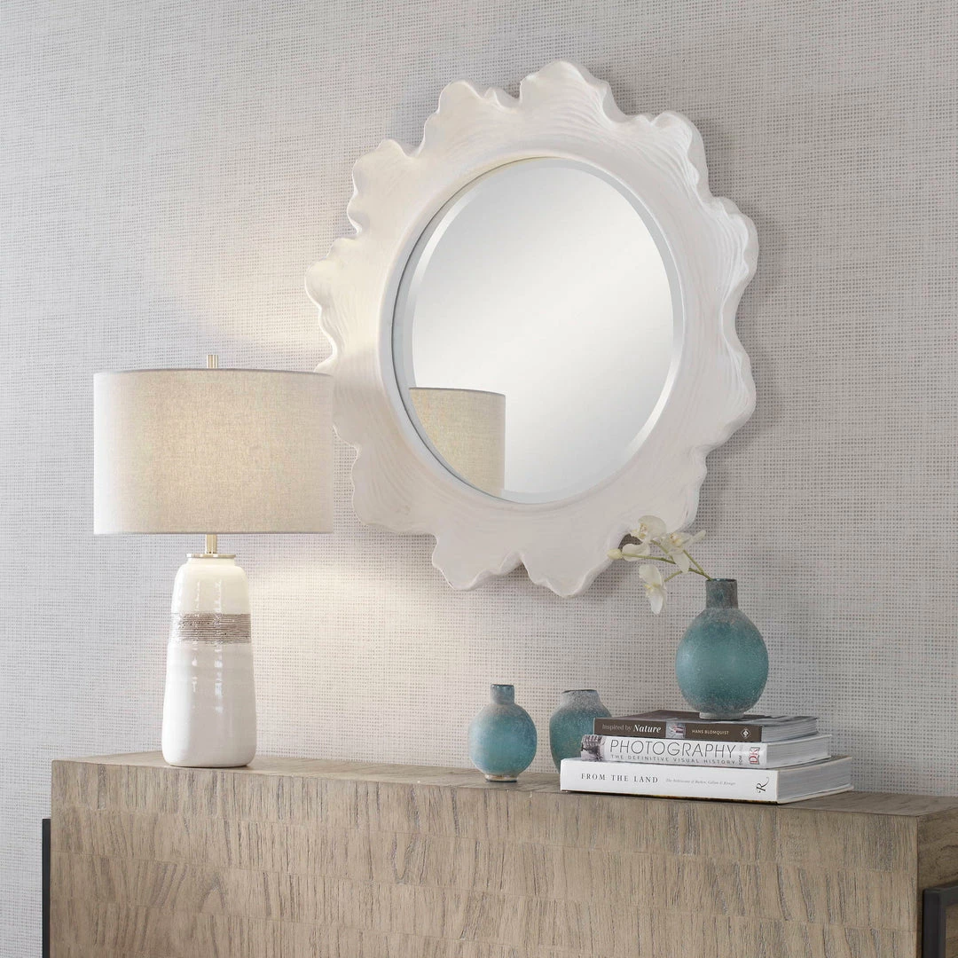 Budget 😉 Uttermost Sea Coral White Round Mirror 🛒 9 Uttermost Sea Coral White Round Mirror