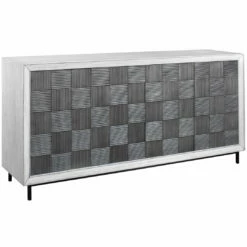 Uttermost Checkerboard 4 Door Gray Cabinet Cabinets