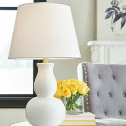 Ashley Furniture Zellrock - White - Ceramic Table Lamp (1/cn)