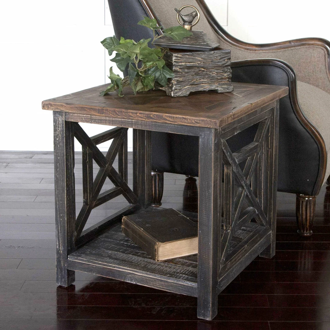 Promo 🧨 Uttermost Spiro Reclaimed Wood End Table 💯 4 Uttermost Spiro Reclaimed Wood End Table