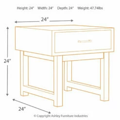 Ashley Furniture Mondoro - Grayish Brown - Square End Table Tables