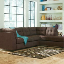 Benchcraft® Maier - Walnut - 3 Pc. - Left Arm Facing Sofa 2 Pc Sectional, Ottoman Living Room Sets