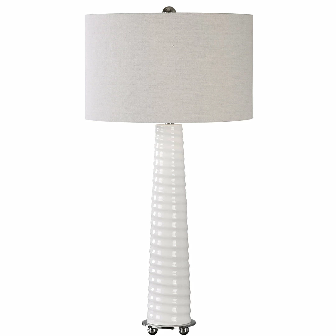 Outlet 🛒 Uttermost Mavone Gloss White Table Lamp Accessories ✔️ 3 Uttermost Mavone Gloss White Table Lamp Accessories