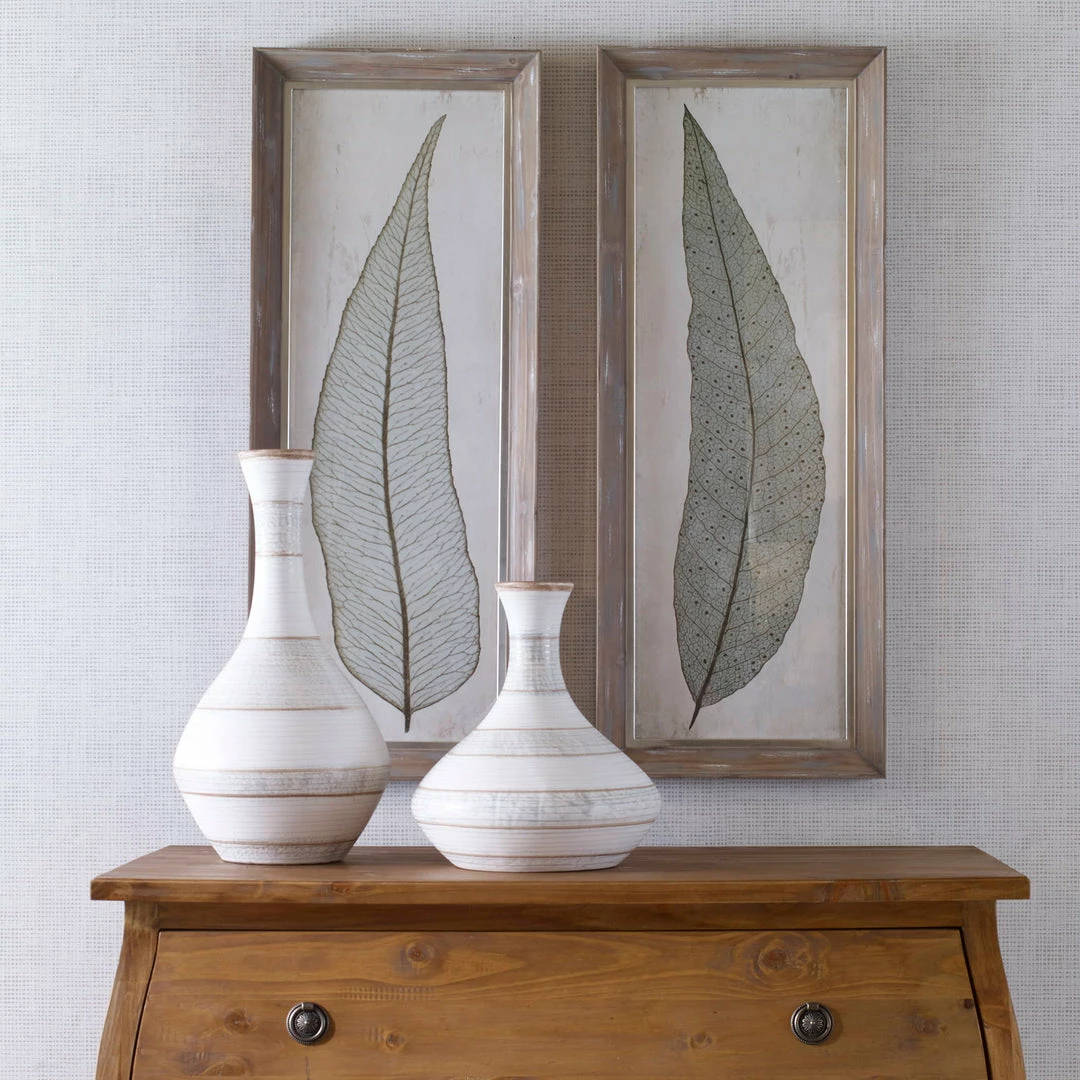 New ๐ Accessories Uttermost Tall Leaves Framed Art Set/2 โ 4 Accessories Uttermost Tall Leaves Framed Art Set/2