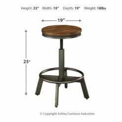 Ashley Furniture Torjin - Dark Brown - Swivel Stool (2/cn) Stools